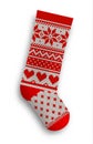 Knitted christmas stocking, illustration Royalty Free Stock Photo