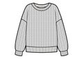 Knitted classic sweater, fashion flat sketch template