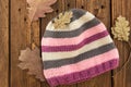 The knitted colorful cap