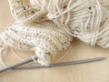 Knitted in cream white Royalty Free Stock Photo