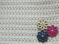 Knitted crochet pattern and 3 wooden buttons