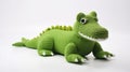 Knitted Crocodile Toy: Playful Alligator In Black And Green