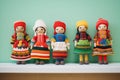 knitted dolls in traditional clothes