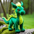 Knitted dragon toy