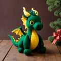 Knitted dragon toy