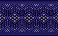 Knitted ethnic pattern, Vector cross stitch ornate background, Purple and yellow pattern antique folk