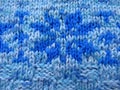 Knitted fabric with pattern blue