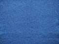 Knitted fabric texture. Blue. Garter stitch with facial loops. Knitting on the knitting needles. Knitted background