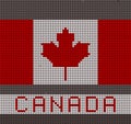 knitted flag of Canada with a maple leaf and the words `Canada`