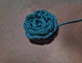 knitted flower with thread