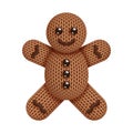 Knitted gingerbread man toy illustration