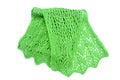 Knitted green scarf on white background Royalty Free Stock Photo