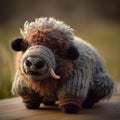 A knitted handmade cute boar