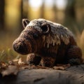 A knitted handmade cute boar