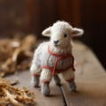 A knitted handmade cute sheep
