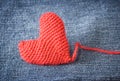 Knitted heart Royalty Free Stock Photo