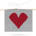 Knitted heart. Valentine day card