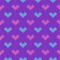 Knitted hearts seamless pattern vector colorful and sweet Royalty Free Stock Photo