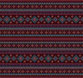 Knitted Indian rug paisley ornament seamless pattern. Ethnic Mandala print