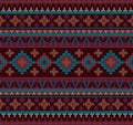 Knitted Indian rug paisley ornament seamless pattern. Ethnic Mandala print