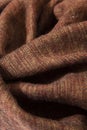 Knitted graduated brown shades of wool wave