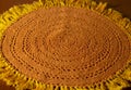 Knitted lace napkin as a home decoration on the table