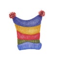 Knitted multi-colored winter hat