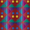 Knitted ornate seamless multicolor pattern Royalty Free Stock Photo