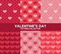 Knitted love seamless pattern with hearts