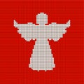 Knitted pattern, heavenly angel. Christmas.