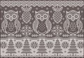 Knitted pattern with owls