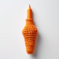 Bright Orange Crochet Pen Holder: A Mote Kei Inspired Still Life