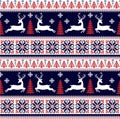 Knitted, pixel Christmas and New Year pattern. Wool Knitting Sweater Design. Wallpaper wrapping paper textile print. Eps 10