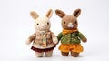 Knitted Rabbit Toy: Earthy Colors, Multiple Patterns, Petrina Hicks Style