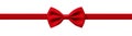 Knitted Red Ribbon and Bow Tie Isolated