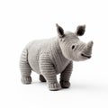 Knitted Rhino: A Monochromatic Serenity Of Nature-inspired Patterns