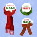 Knitted Scarf Sale Card Royalty Free Stock Photo