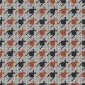 Knitted seamless goose foot pattern. Modern fabric design. Vector illustration.