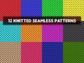 Knitted seamless patterns. Vector illustration. Royalty Free Stock Photo