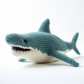 Knitted Shark Toy With Wide Open Mouth