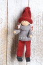 Knitted small Christmas handmade doll