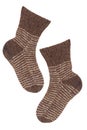 Knitted socks brown Royalty Free Stock Photo