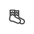 Knitted socks line icon