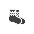 Knitted socks vector icon