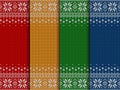 Knitted sweater backgrounds with copyspace. Vector Christmas pattern set