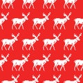Knitted sweater with deer seamless pattern. Christmas background