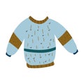 knitted sweater vector. flat wool knitwear vector