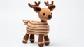 Knitted Toy Deer: Lifelike Reindeer Sculpted In Precise Symmetrical Patterns