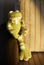 Knitted toy frog Royalty Free Stock Photo
