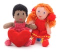 Knitted toys with heart